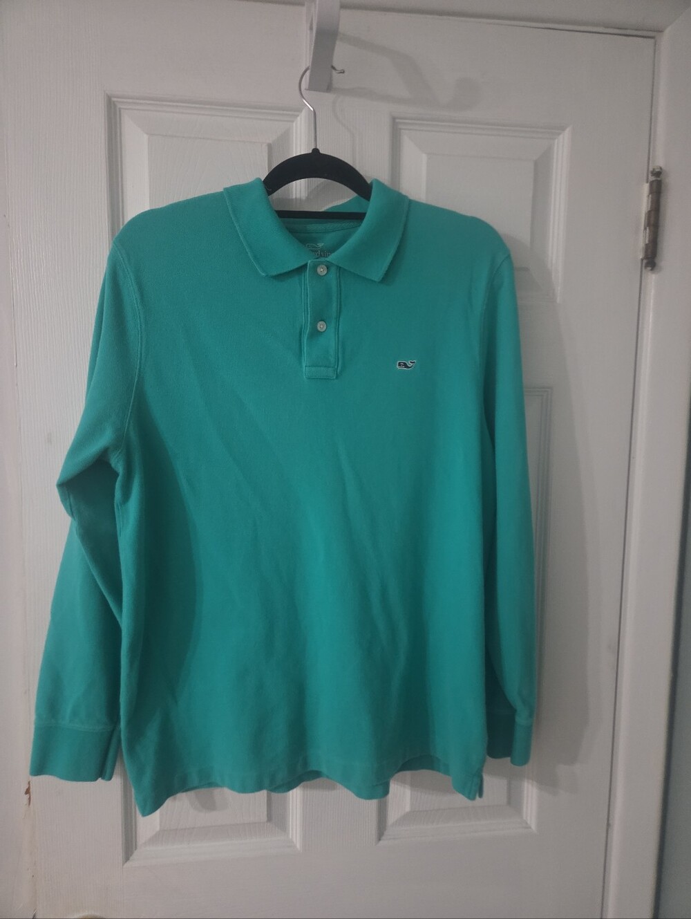 Vineyard Vines Teal Long-Sleeve Polo. M